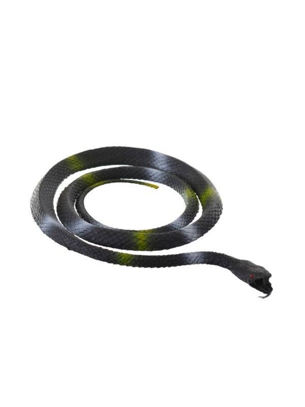 Image of Coiled Black and Green Snake Halloween Decoration