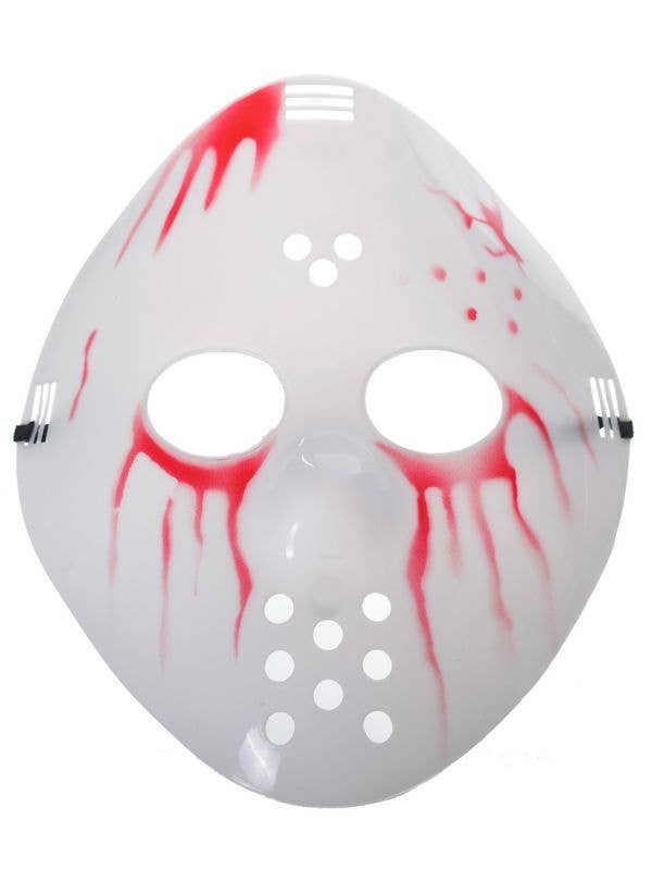 Bloody White Hockey Mask Halloween Costume Accessory
