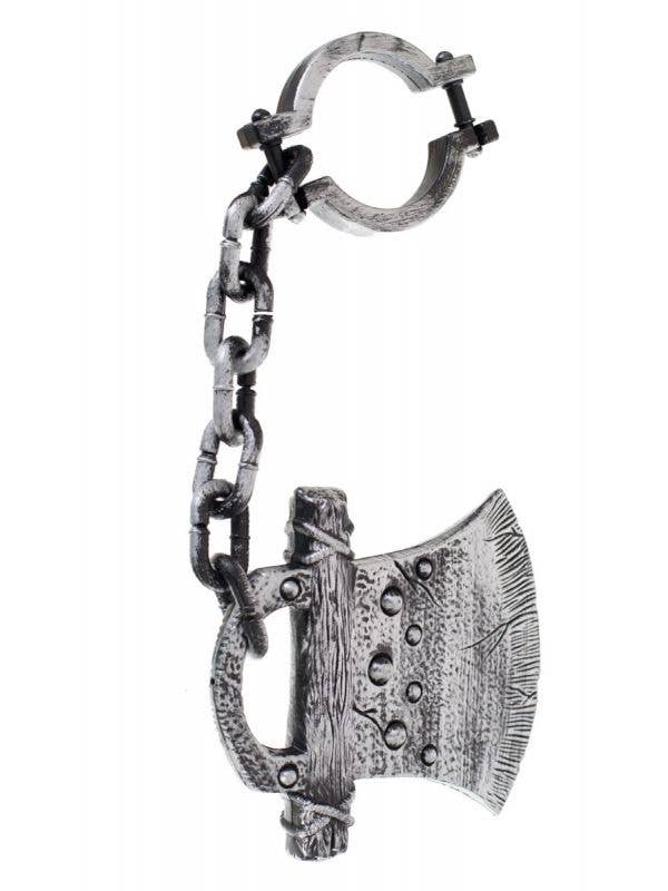Halloween Silver Rustic Axe Head Ankle Shackle Cuff Convict Zombie Decoration Main Image