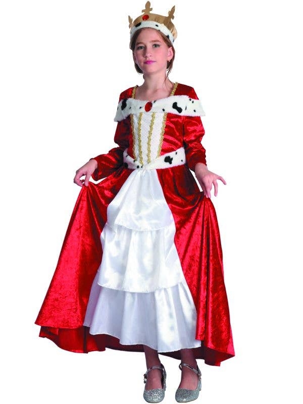 Image of Renaissance Royalty Girls Red Velvet Queen Costume