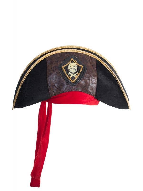 Black Velvet Skull and Crossbones Pirate Costume Hat