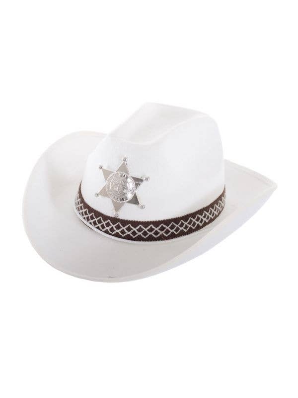 Feltex White Deputy Sheriff Cowboy Hat Costume Accessory