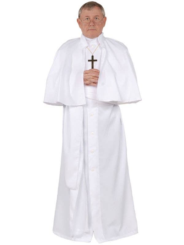 Religious White Catholic Pope Robe Men's Plus Size Costume - Main Image