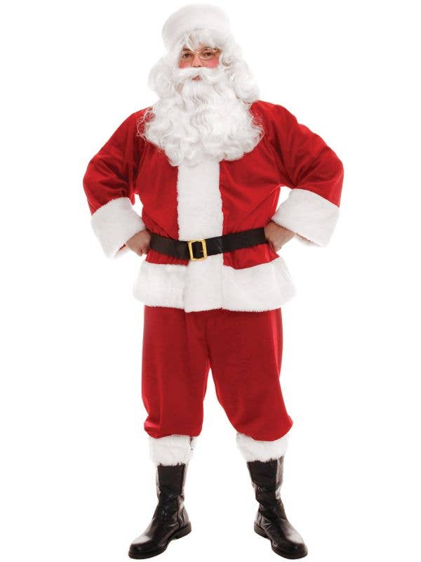 Plus Size Men's Deluxe Santa Suit Xmas Costume