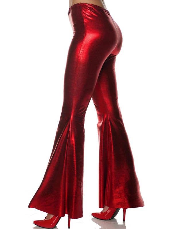 Image of Metallic Red 1970s Womens Flared Costume Pants