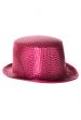 Hot Pink Sequin Costume Top Hat for Adults - Alternative View