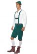 Green and White German Lederhosen Men's Oktoberfest Costume - Side Image