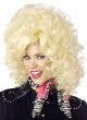 Women's Blonde Country Western Diva Dolly Parton Costume Wig Front View