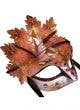 Men's Orange Autumn Leaf Venetian Mask - Side Image