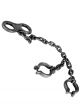 Long 120cm Antique Silver Plastic Prisoner Chains and Shackles Costume Accessory - Main Image