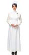 Women's Long White Vintage 1800's Nurse Uniform Fancy Dress Costume Main Image
