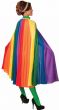 Adult's Long Rainbow Striped Costume Cape Accessory View 1