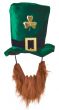 Velvet Green Leprechaun Adult's St Patrick's Day Hat and Beard Main Image
