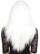 24" Straight White Lace Front Wig Back Image