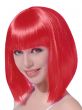 Womens Short Red Bob Wig with Front Fringe