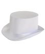 White Satin Costume Top Hat for Adults