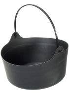 Image of Basic Black Plastic Trick or Treat Cauldron Halloween Decoration