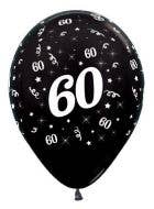 Image of 60th Birthday Metallic Black 25 Pack Party Balloons