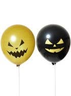 Image of 8 Pack Black and Gold Pumpkin Halloween Balloons
