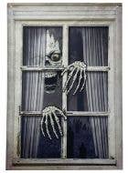 Image of Scary Skeleton 80x120cm Fake Window Halloween Decoration