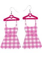 Image of B-Doll Pink Gingham Dress Costume Earrings