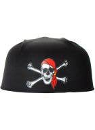 Image of Fearsome Skull and Crossbones Pirate Costume Cap - Front View