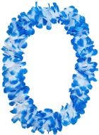 Image of Tropical Blue and White Hawaiian Flower Costume Lei