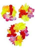 Image of Colourful Hawaiian Flower Head and Wrist Band Set - Main Image