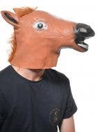 Adult's Rubber Brown Horse Head Full Head Mask