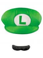 Adults Luigi Super Mario Bros Costume Kit Hat and Mustache Main Image