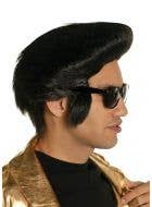 Mens King of Rock Black Pompadour Costume Wig - Main Image