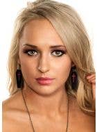 Women's Black Coffin Earrings With Red Crosses Costume Jewellery Image 1