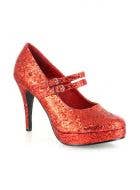 Glitter Red Jane 4" Double Strap High Heel Costume Shoes
