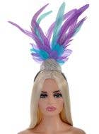 Image of Sparkly Purple and Blue Feather Showgirl Costume Headpiece