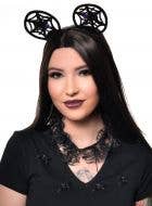 Black Lace Choker with Dangling Spiders Halloween Accessory