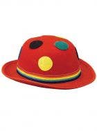 Colourful Spotty Red Clown Costume Hat