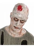 Corpse Grey Costume Bald Cap with Painted Red Wounds - Main Image