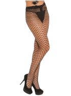 Image of Full Length Black Diamond Fishnet Women's Pantyhose