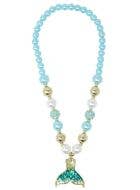 Image of Beaded Blue and Gold Mermaid Girl's Costume Necklace