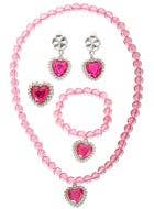 Image of Hot Pink 4 Piece Girls Princess Jewellery Set