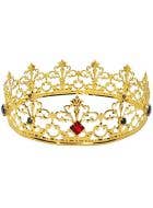 Image of Jewelled Gold Metal Filigree Costume Crown
