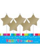 Image of Gold Stars 5 Pack Birthday Cake Candles
