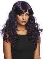 Image of Long Curly Purple and Black Seductress Women's Costume Wig