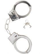 Silver Metal Die Cast Police Cuffs and Keys