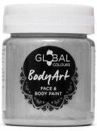 Metallic Silver Face and Body Paint Water Based Costume Makeup in Jar
