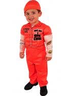 Little Boys Cute Orange Prisoner Convict Costume Main Image