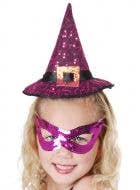 Purple Sequined Mini Witch Hat On Headband
