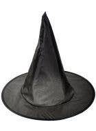 Image of Classic Black Wide Brim Girls Halloween Witch Hat