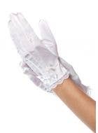 Kids White Wrist Length Costume Gloves