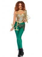 Women's Sexy Aqua Warrior Aquaman Costume Front View